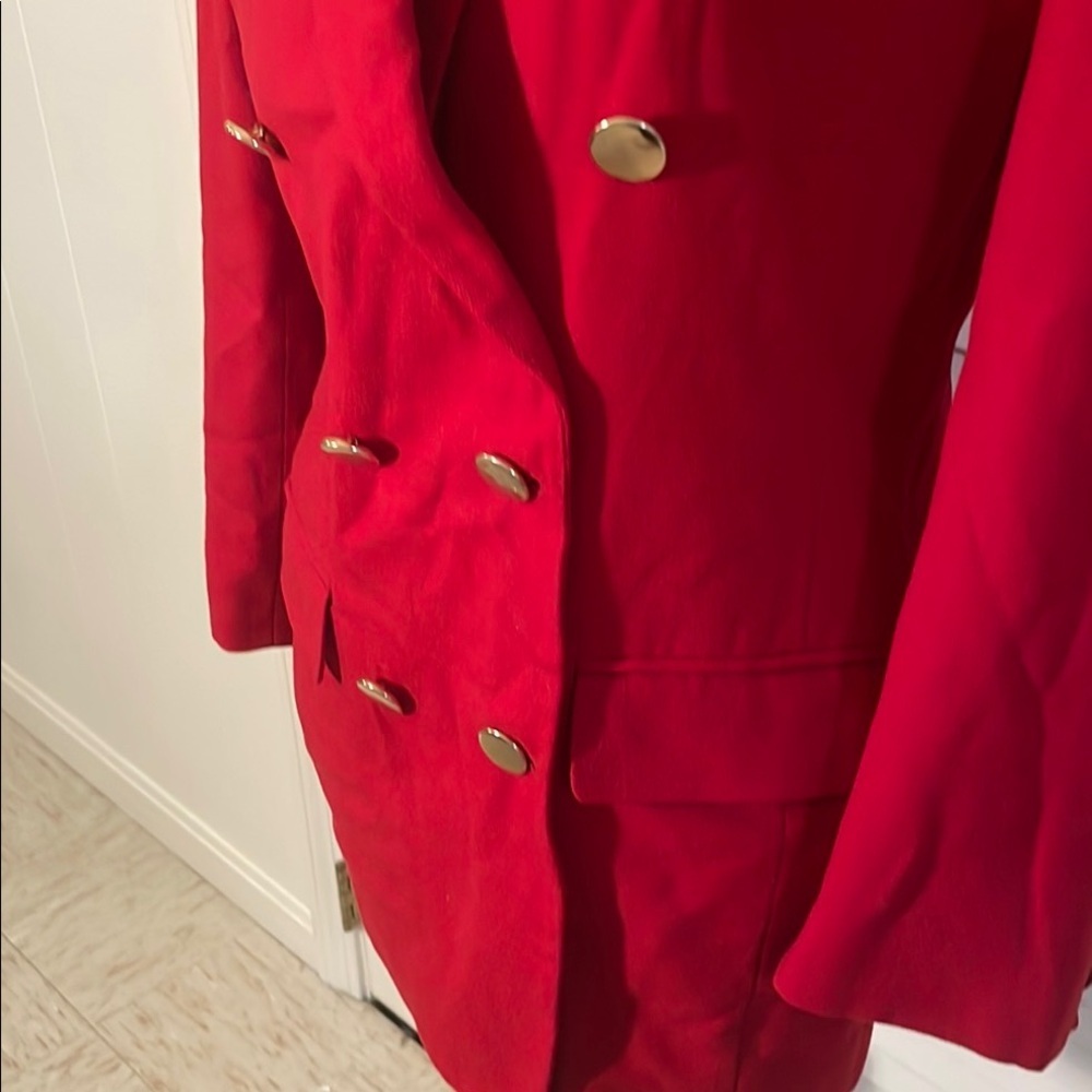 Pendleton Red And Gold Flat Button Blazer With No… - image 3